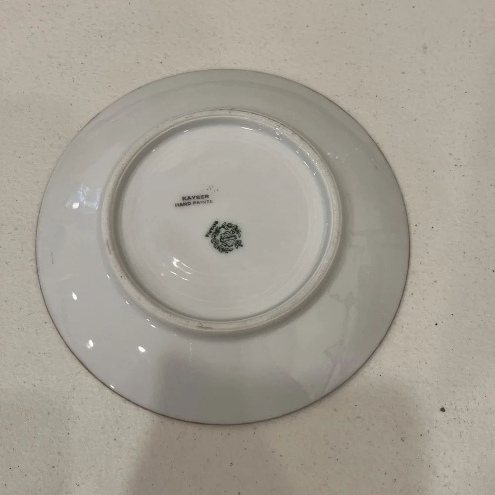 VTG Bavaria Plate Hand Painted Porcelain Signed Kayser Gold Trim 6